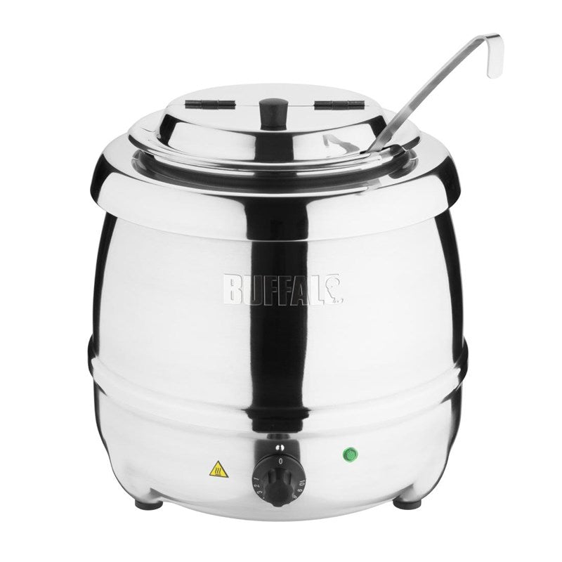 Buffalo Soepketel 10 liter, RVS Zilver, Bain marie