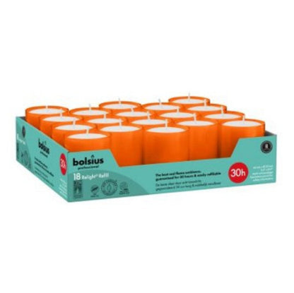 Bolsius Professional Navulling Relight, Oranje, 18 stuks, 30 branduren