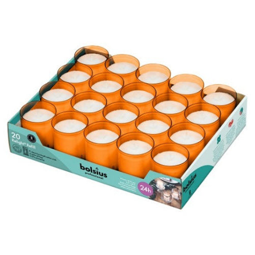Bolsius Professional Navulling Relight, Oranje, 20 stuks, 24 branduren