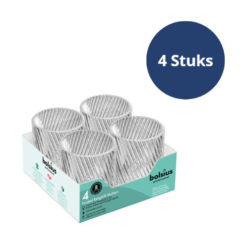 Bolsius Professional Relight Kaarshouder Twist, 4 stuks