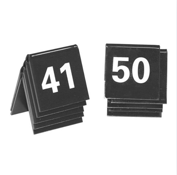 Tafelnummers 41 t/m 50, BARSA, Zwart, Kunststof