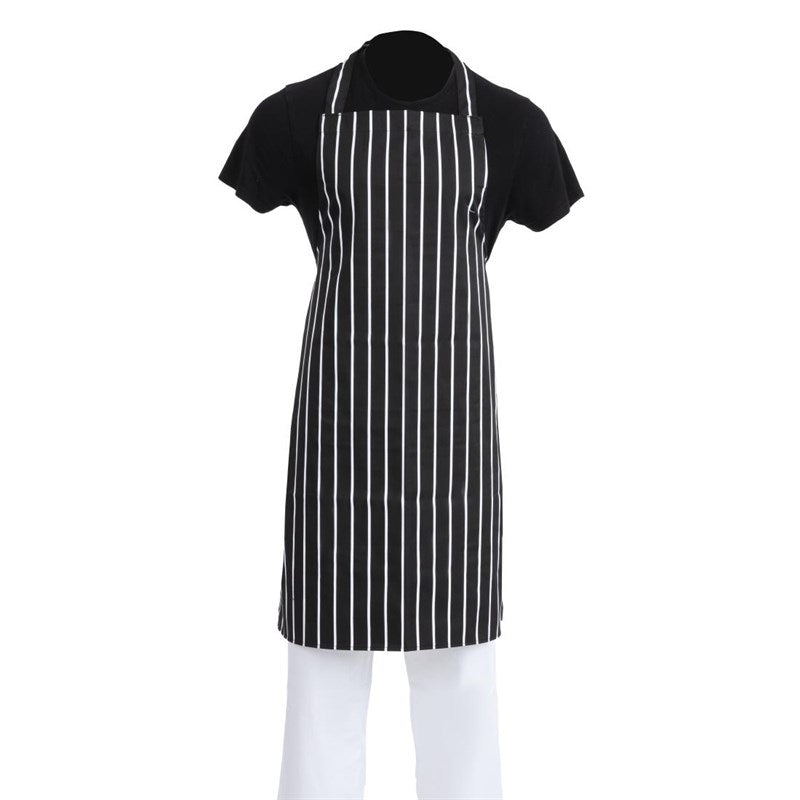 Halterschort Zwart/Wit Gestreept, Whites Chefs Clothing