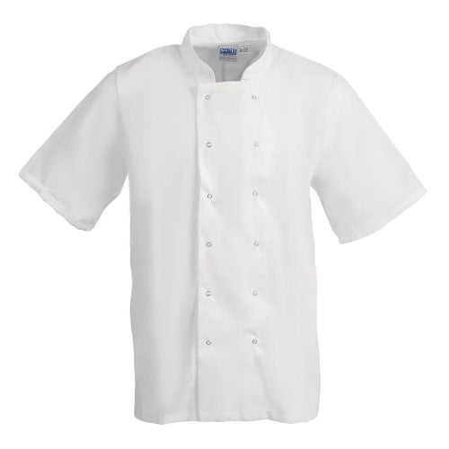 Koksbuis Korte Mouw Maat M 'Boston' - Whites Chefs Clothing - Wit