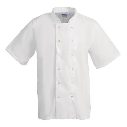 Koksbuis Korte Mouw Maat M 'Boston' - Whites Chefs Clothing - Wit