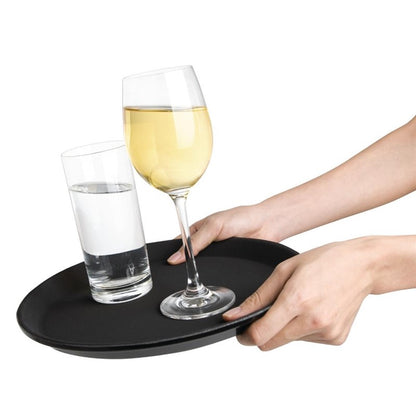 Horeca Dienblad met Anti-slip Ø 40.6 cm, Olympia Kristallon, Zwart