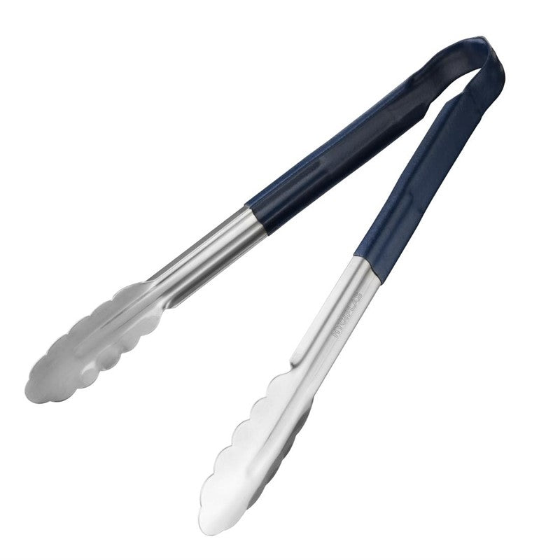 Serveertang / Vleestang 30cm, Blauw, Hygiplas, RVS