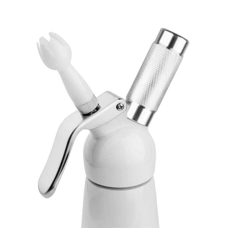 Vogue Slagroomspuit 0.5 Liter, Wit, Met 3 spuitmondjes en reinigingsborstel