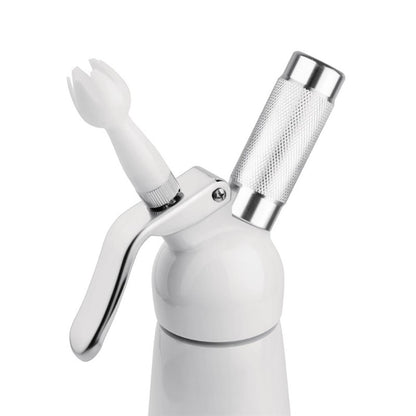 Vogue Slagroomspuit 0.5 Liter, Wit, Met 3 spuitmondjes en reinigingsborstel