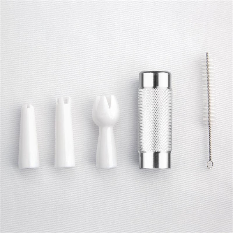 Vogue Slagroomspuit 0.5 Liter, Wit, Met 3 spuitmondjes en reinigingsborstel