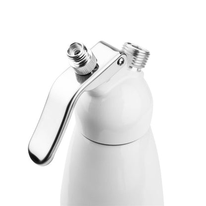 Vogue Slagroomspuit 0.5 Liter, Wit, Met 3 spuitmondjes en reinigingsborstel