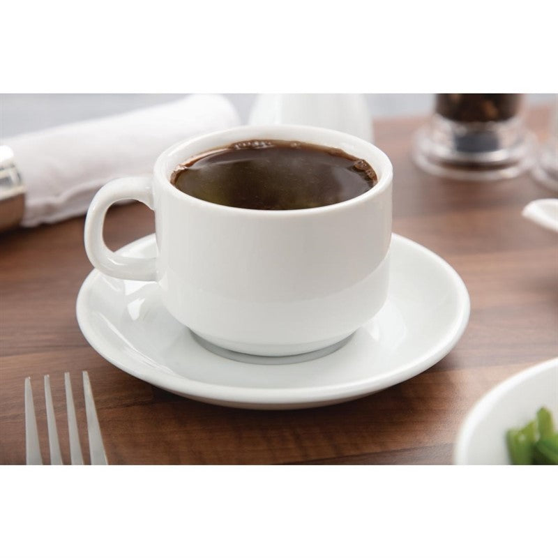 Athena Hotelware koffiekopjes 20cl Wit - Stapelbaar - Set van 24 kopjes
