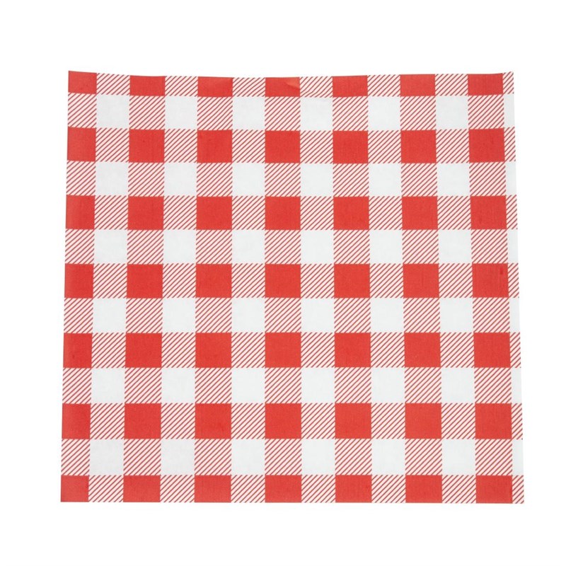 Vetvrij papier – 200 stuks, Gingham, Rood Klassiek Geruiten, 310x190mm