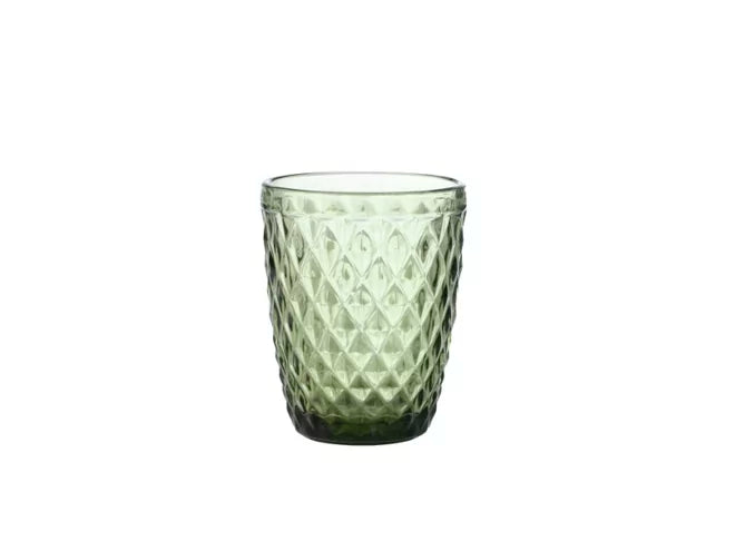 Waterglas Inspire Colors, 6 stuks, Groen, Ruitpatroon