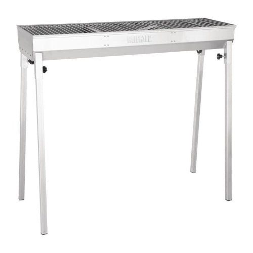 Buffalo Houtskoolbarbecue - 100x32x(H)90 cm - RVS - Groot Kookoppervlak