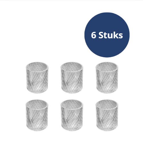 Bolsius Professional, 6x Houder Clearcups / Waxinelichtjes, Twist