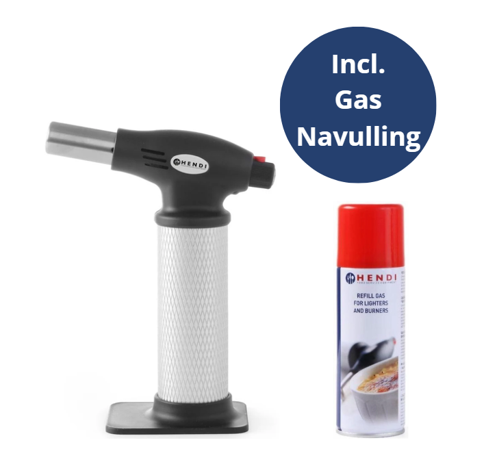 Hendi Koksbrander (198209) met Gasflesje 200ml- Hervulbaar