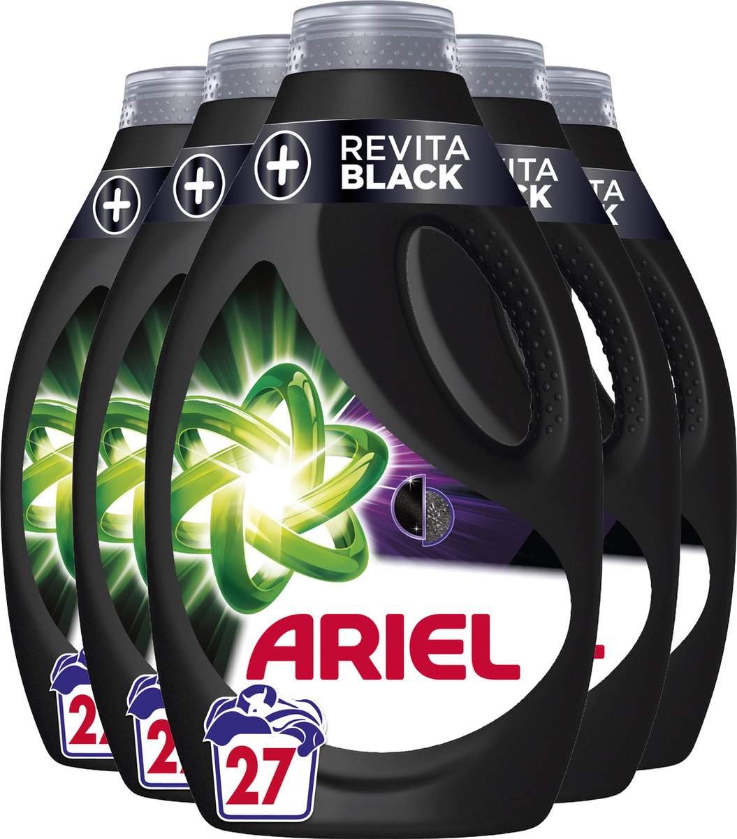 Ariel Vloeibaar Wasmiddel +Revitablack - 5 x 27 Wasbeurten - Voordeelverpakking