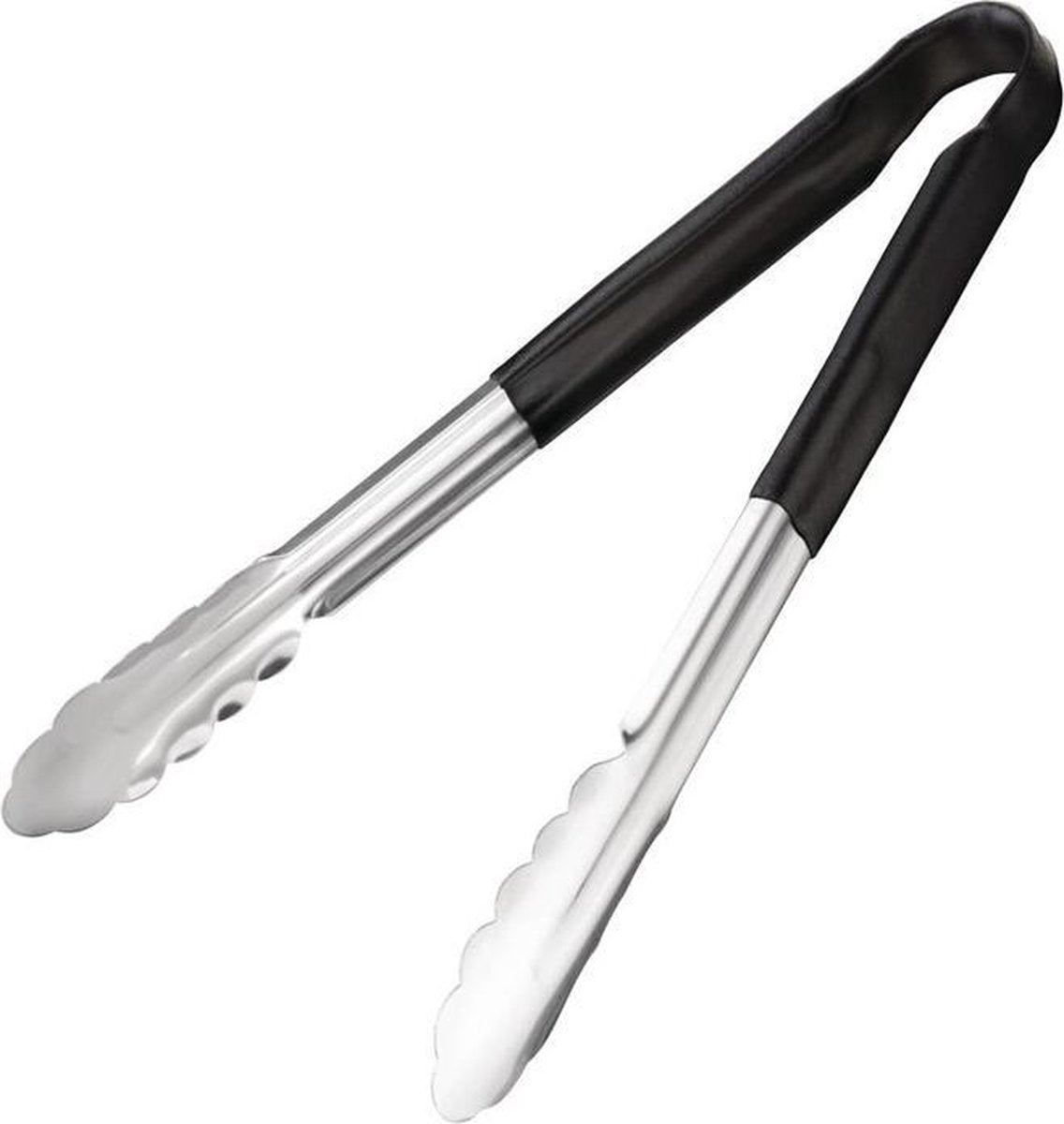 Hygiplas Serveertang / Vleestang - Zwart - RVS - 30cm - Gladde vorm tegen bacteriën - horeca bbq tang