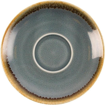 Olympia Kiln Espressoschotel Blauw Ø11,5cm ( Set van 6 ) - Schotels voor koffiekopjes van 85ml