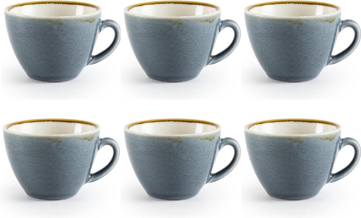 Olympia Kiln Cappuccino Kop Blauw 34cl ( Set van 6 )