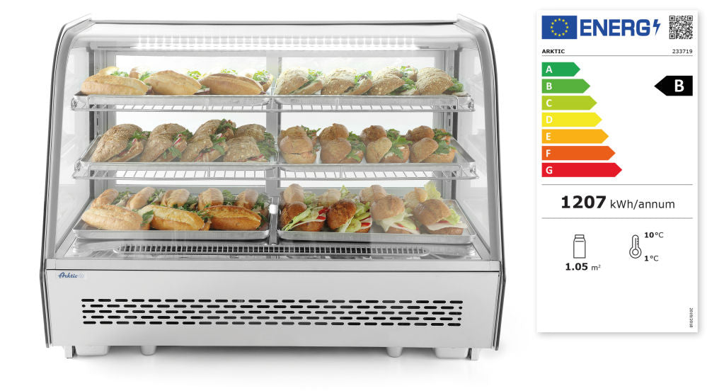 Gebaksvitrine, Arktic, 160L, 230V/160W, 850x568x(H)686mm