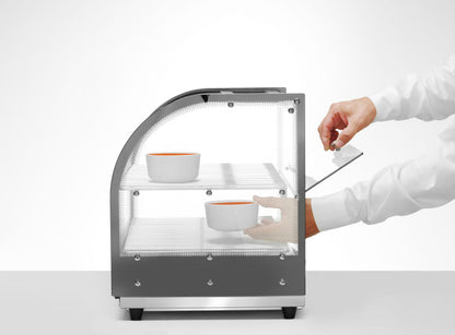 Opzet warmhoudvitrine tweelaags, HENDI, twee niveaus, 230V/400W, 554x376x(H)432mm