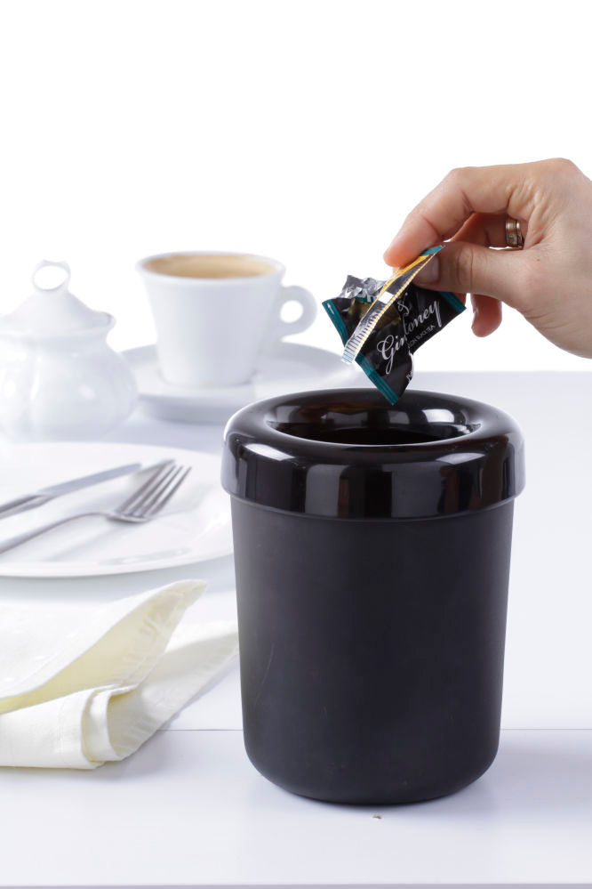 Tafelafvalbak of bestekhouder, HENDI, Zwart, ø130x(H)160mm