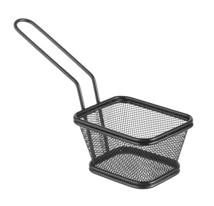 Frituurmandjes miniaturen stapelbaar zwart, HENDI, 130x115x(H)80mm