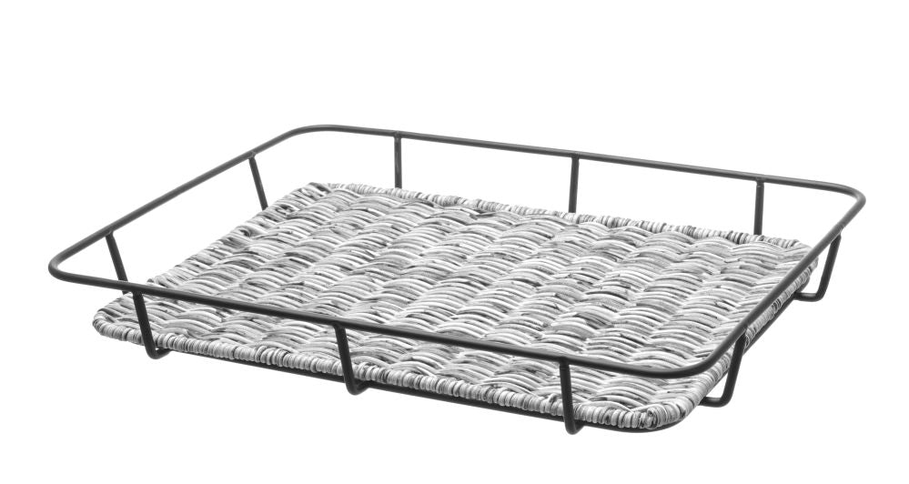 Broodmand met roestvast stalen rand, HENDI, Zwart, 400x300x(H)50mm