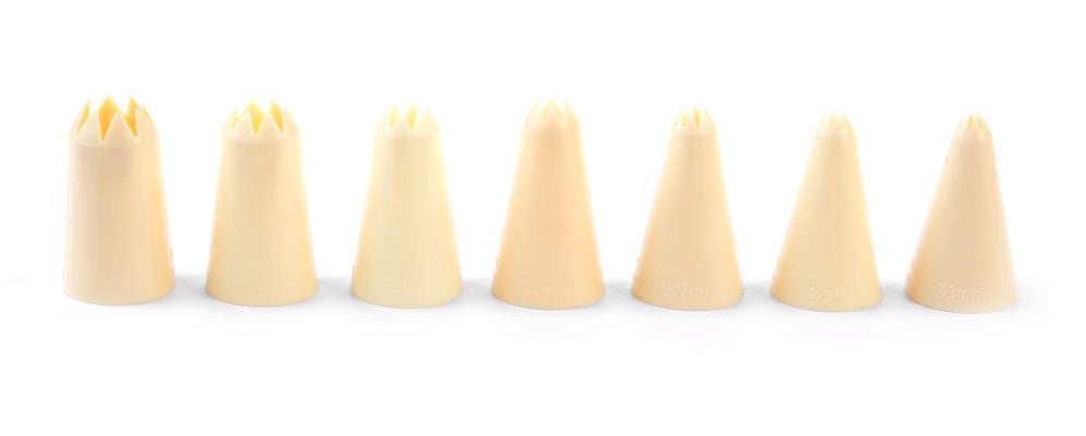 Spuitmondjes - gekarteld, HENDI, ø 3-5-7-9-11-13-15