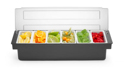 Ingrediëntenhouder – 6 containers, Bar up, 480x150x(H)100mm