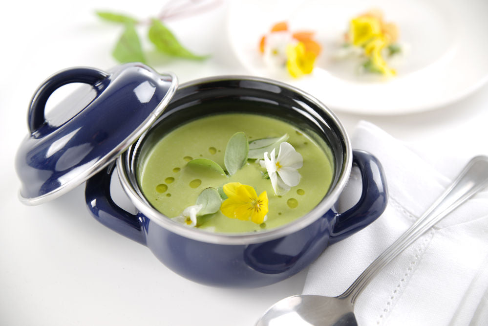 Soep- sauspannetje - met deksel, HENDI, blauw, 0,5L, Blauw, ø115x(H)95mm