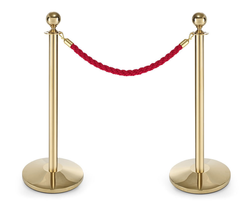 Afzetkoord, HENDI, rood met goudkleurige haak, Rood, (L)1500mm