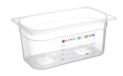 Voorraadbak HACCP GN 1/2, HENDI, GN 1/2, 6,5L, Transparant, 325x265x(H)100mm