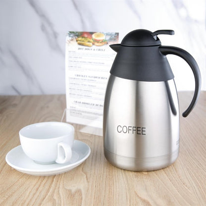 Thermoskan COFFEE, 1,5L, Olympia, met drukknop - Zwart